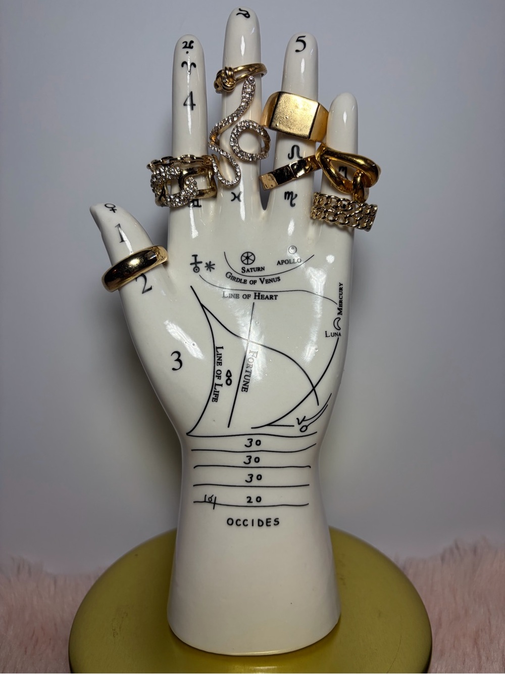 Elegant Gold-Tone Women's Ring Set with Mixed Designs